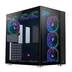 Gabinete Gamer Rise Mode Galaxy Glass Standard Com 10 Fans ARGB