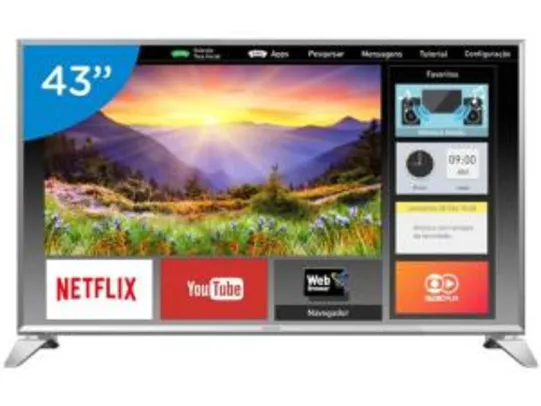 (APP) Smart TV LED 43” Panasonic Full HD Viera - TC-43ES63 Conversor Digital Wi-Fi 3 HDMI 2 USB - R$1.519