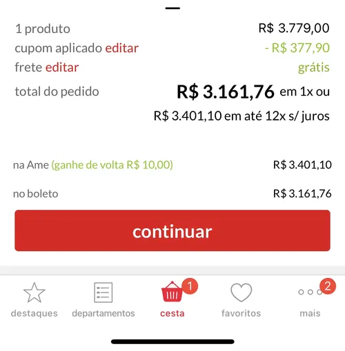 Imagem na descrição da promoção