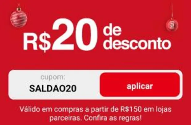 R$20 OFF EM PEDIDOS ACIMA DE R$150