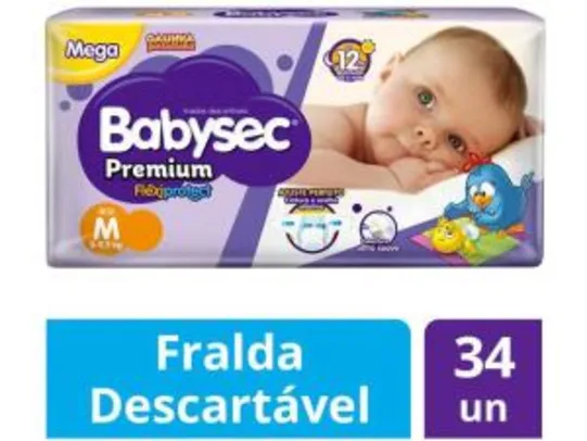 Fralda Babysec Premium Galinha Pintadinha - Tam. M 5 a 9,5kg 34 Unidades | R$ 20