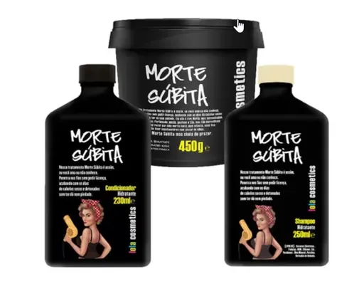 Kit Shampoo + Condicionador + Máscara Capilar Lola Cosmetics Morte Súbita 