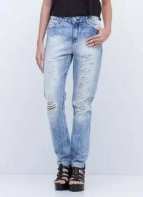 [YouCom] calça Boyfriend em jeans com rasgos - por R$50