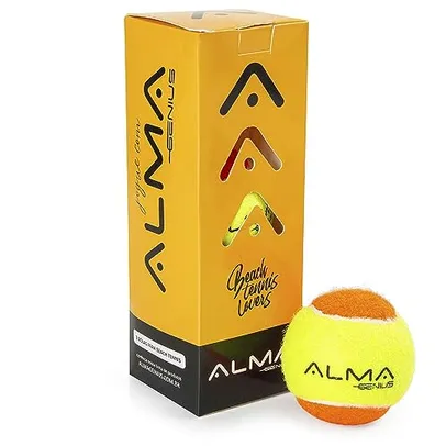 Kit Com 3 Bolas Beach Tennis Para Iniciante Alma Genius