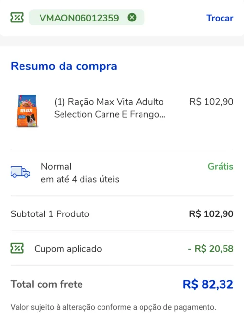 Imagem na descrição da promoção