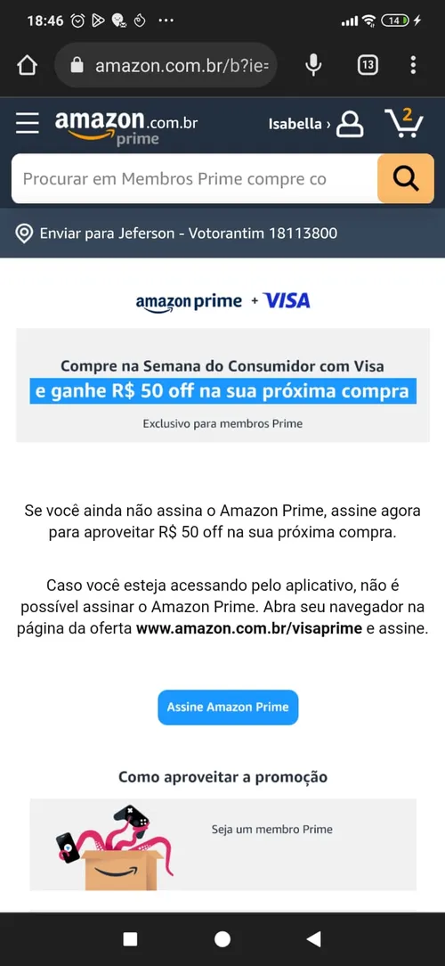 Imagem na descrição da promoção