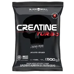 Creatina Turbo 500g Black Skull | Creatina com Máxima Absorção | Suplemento em Pó Refil (1 Refil de 500g)