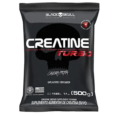 Creatina Turbo 500g Black Skull | Creatina com Máxima Absorção | Suplemento em Pó Refil (1 Refil de 500g)