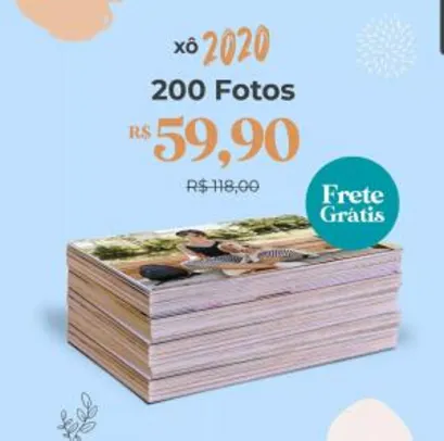 Revelação de 200 fotos 10x15cm | R$60