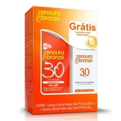 Kit Protetor Solar Cenoura & Bronze FPS 30 200ml + Protetor Solar Facial FPS 30 50g | R$10