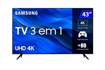 Smart TV Samsung 43" 4K Wi-Fi Tizen Crystal Comando de Voz UN43CU7700GXZD