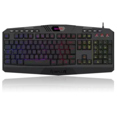 Teclado Gamer Redragon Harpe 2, Membrana, RGB, ABNT2, Full-Size, Black,  K503RGB V2