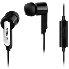 Fone de Ouvido Philips Intra Auricular com Microfone Preto