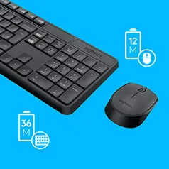 (PRIME) Combo Teclado e Mouse sem fio Logitech MK235 | R$128