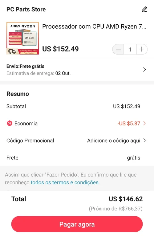 Imagem na descrição da promoção