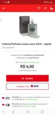 Colônia/Perfume Lucas Lucco 25ml - Jequiti | R$6