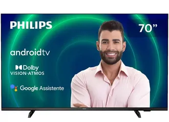 Smart TV 70” 4K UHD D-LED Philips 7406  - 70PUG7406/78 Wi-fi Bluetooth Google Assistente - TV 4K Ultra HD - Magazine Luiza