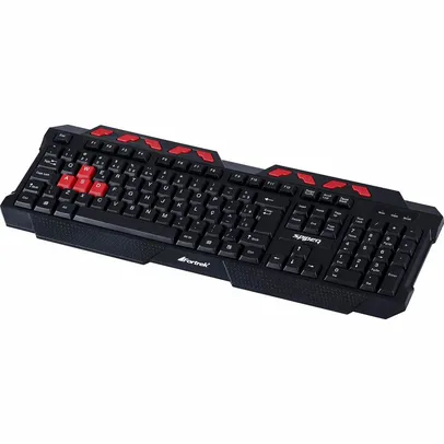 Teclado Gamer C3Tech KG-10BK Multimídia USB Preto e Vermelho