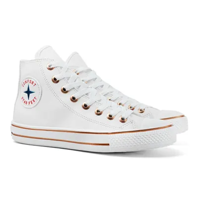 Tênis Feminino Cano Alto Colors Star Feet Casual