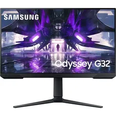 Monitor Gamer Samsung Odyssey G32 24" LED Full HD 165 Hz 1ms HDMI/DisplayPort FreeSync Premium Ajuste de Altura Preto - LS24AG320NLXZD