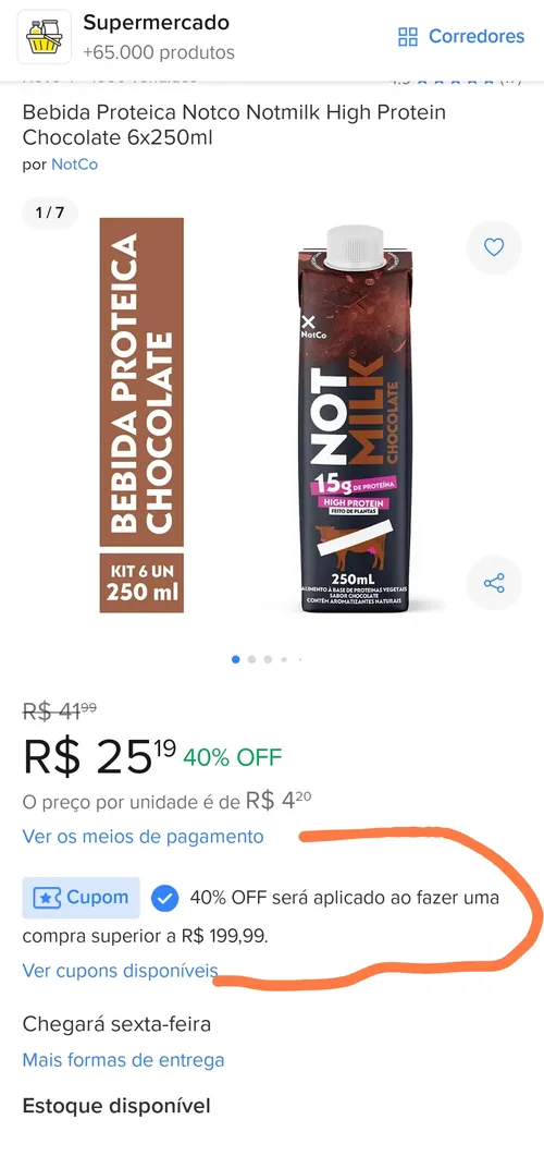 Imagem na descrição da promoção