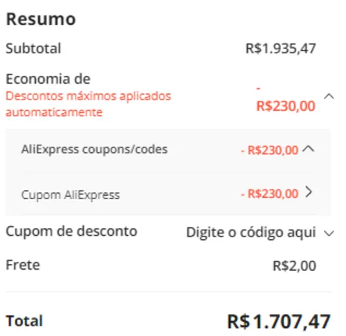 Imagem na descrição da promoção