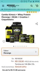 Combo Kimera + Whey Protein Baunilha + BCAA + Creatina + Coqueteleira | R$160