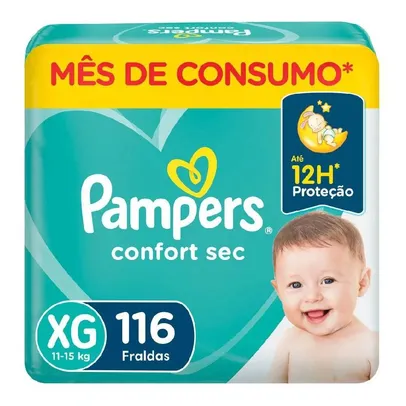 Fralda Pampers Confort Sec Jumbo Xg 116 Unidades - PanVel Farmácias