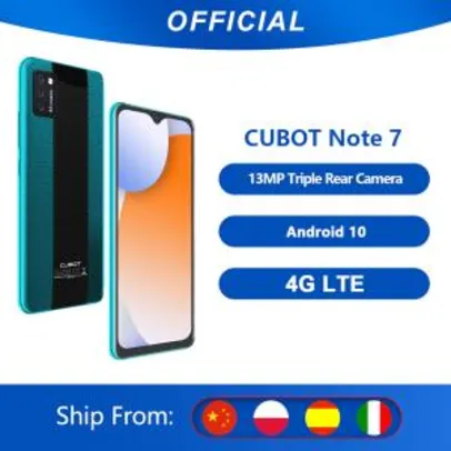 Cubot nota 7 Note 7 smartphone triplo camera13mp 4g lte 5.5 Polegada | R$360