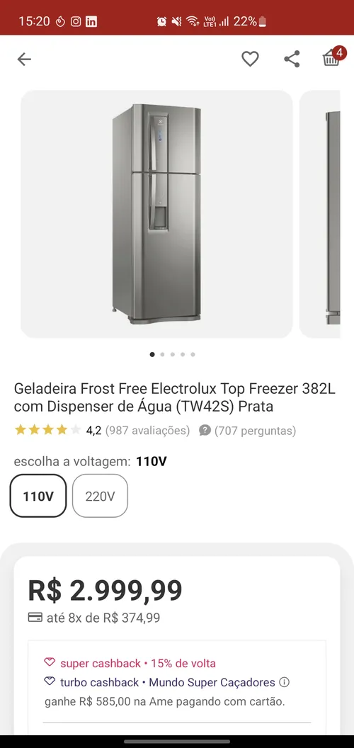 Imagem na descrição da promoção