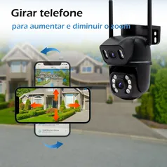 [App - BR | Moedas] Câmera de Vigilância WIFi Coibeu, Lentes Duplas, 3MP, IP68 