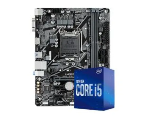 [ BOLETO ] Kit Upgrade Intel: Placa Mãe Gigabyte H410M-H + Intel Core i5 10400 | R$1.879