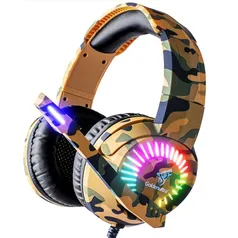 Fone Headset Gamer Camuflado P2 Usb 7.1 Led Microfone HD PC Xbox One Celular