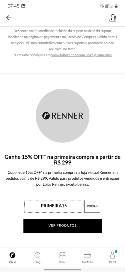 Imagem na descrição da promoção