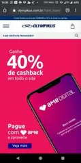 40% de cashback em todo o site Olympikus usando o AME