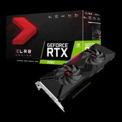 Placa de Vídeo PNY Geforce RTX 2080 XLR8 Gaming Overclocked Edition 8GB GDDR6, 256Bit, VCG20808DFPPB-O-TF