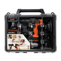 Jogo de Ferramentas Black & Decker Matrix 20V com 6 Cabeçotes Combinados Bivolt MTX20K6A-BR