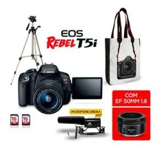 Combo EOS Youtuber T5i com Lente EF 50mm G - R$ 3032