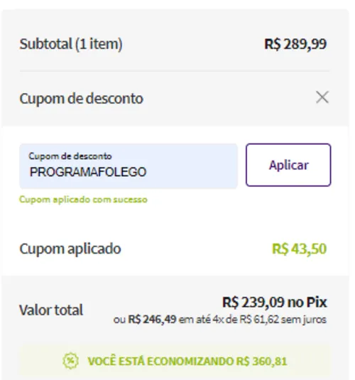 Imagem na descrição da promoção