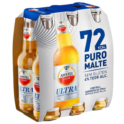 Cerveja Amstel Ultra Garrafa 275ml - Pack com 6 Unidades