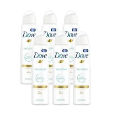 [AME] Kit Desodorante Antitranspirante Aerosol Dove Sensitive - R$59,90 (ou R$29,95 com Ame)