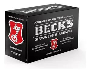 7 Packs Cerveja Beck's Puro Malte Lata 350ml Com 8 Unidades   