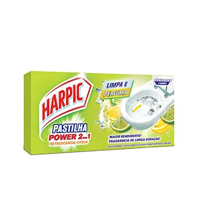 Pastilha Adesiva Sanitária Harpic Citrus com 3 unidades