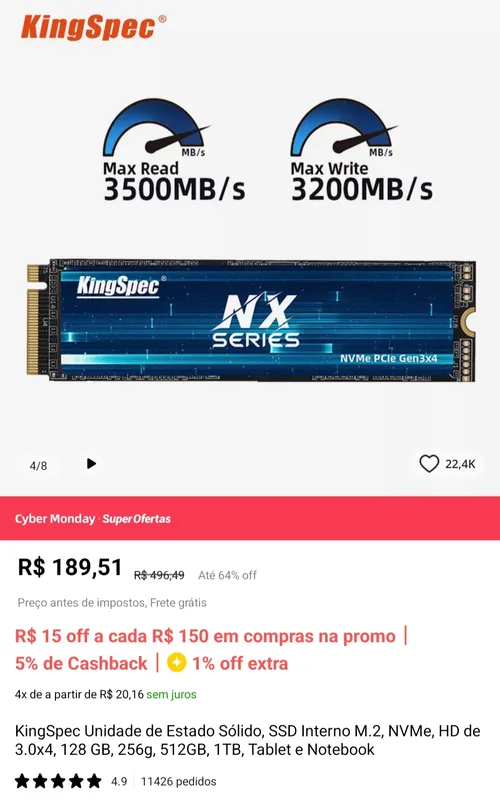 Imagen na descrição da promoção