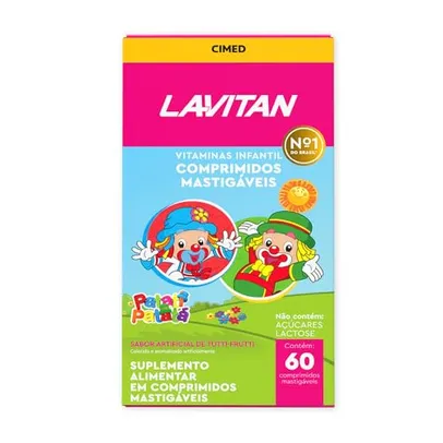 [R$ 12,53 +por-&| REC] LAVITAN Vitamina Infantil Mastigável Tutti Frutti Rosa Lavitan 60 Cápsulas