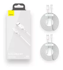 Kit Cabo Type-c Baseus Simple Wisdom 5a 2pcs/set 1.5m Cor Branco