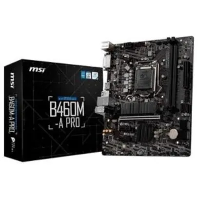 Placa-Mãe MSI B460M-A Pro, Intel LGA 1200, mATX | R$ 541