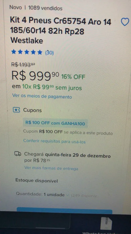 Imagem na descrição da promoção