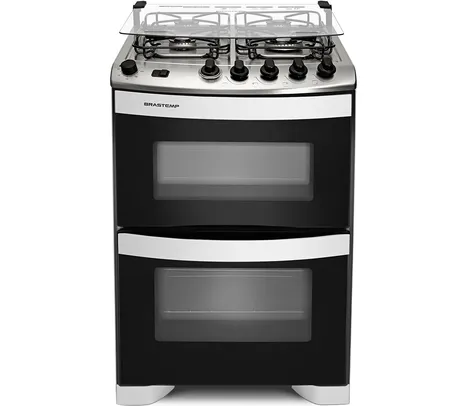 Fogão Brastemp 4 bocas duplo forno Branco com botões removíveis - BFD4NAB