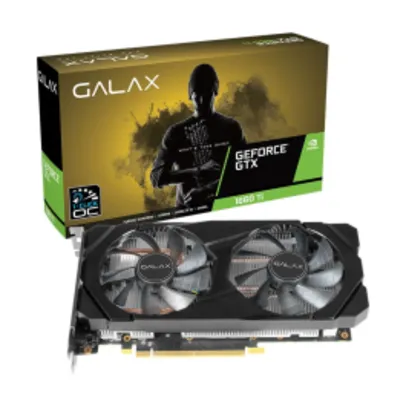 Placa de Vídeo Galax NVIDIA GeForce GTX 1660 TI, 1 Click, OC, 6GB, GDDR6, 192 Bits, DP/HDMI/DVI - 60IRL7DSY91C